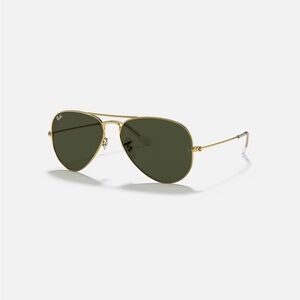 Rayban polarized aviators gold and green